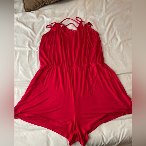 Red women’s romper - Picture 2 of 2